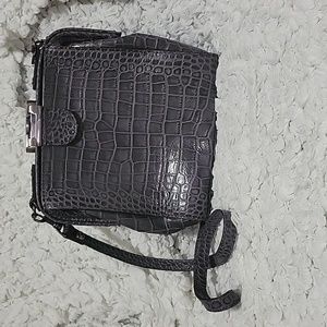 Patricia Nash gray snake print purse